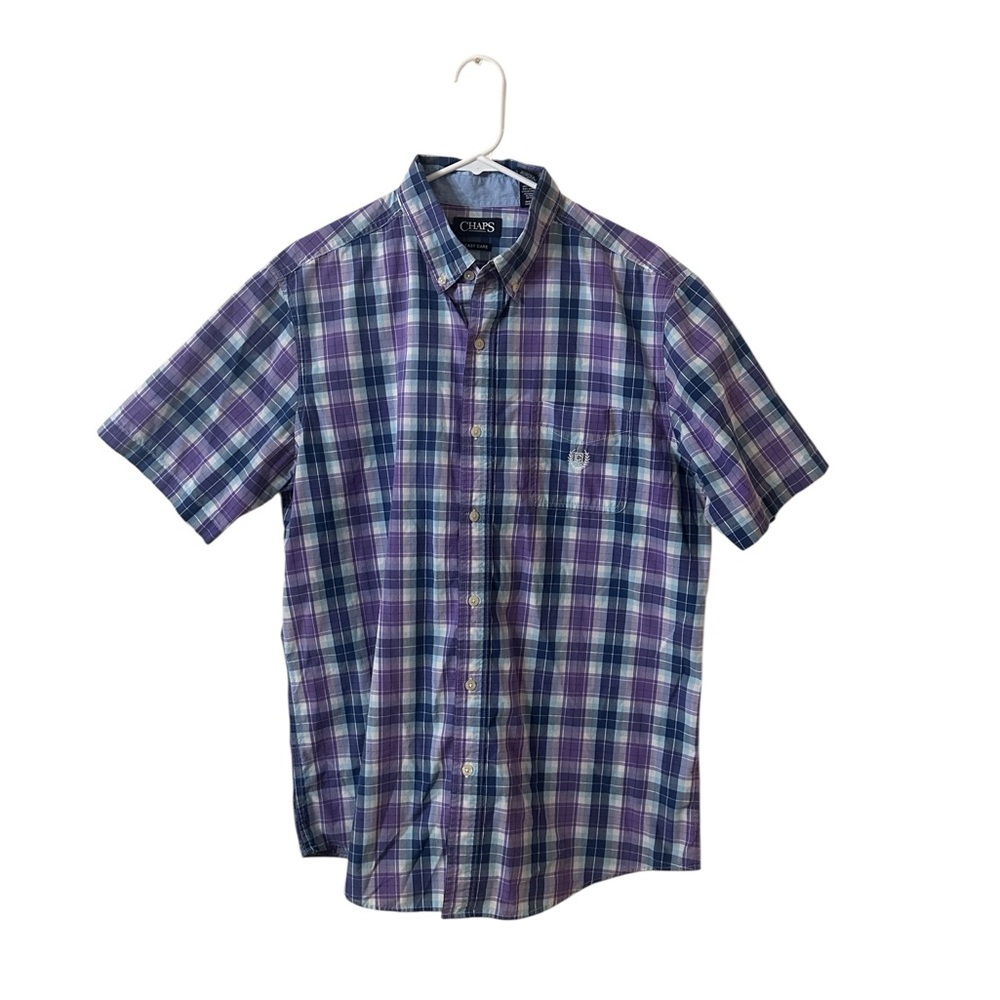 Chaps Blue and Purple Plaid Shirt